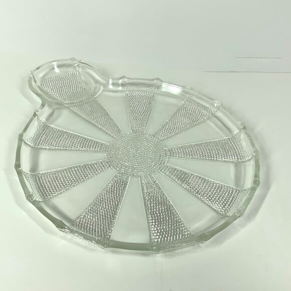 1950s Jeannette Dewdrop Clear Hostess Tray Luncheon Plate Television Snack Set - Picture 16 of 16